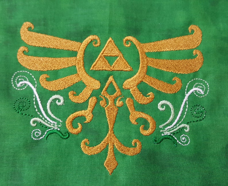 Zelda Machine Embroidery Design Embellished Royal Crest 5x4 Etsy
