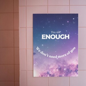 You Are Enough Funny Digital Print | Sarcastic Wall Art | Dark Humor Decor | Disappointing Affirmation | Instant Download