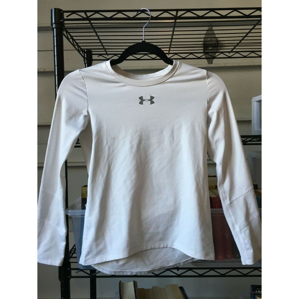 Under Armour LongSleeve TShirt White Size YMD/M Etsy