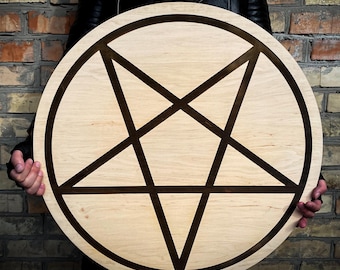 Pentagram - Wooden Altar Pentacle, Natural