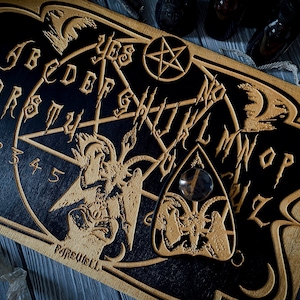 Planche Ouija en bois | Baphomet | Noir et or