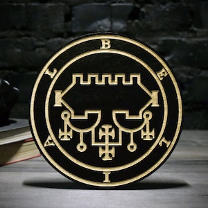 Sigil Belial, Dämon Ars Goetia - Holzaltar Pentakel