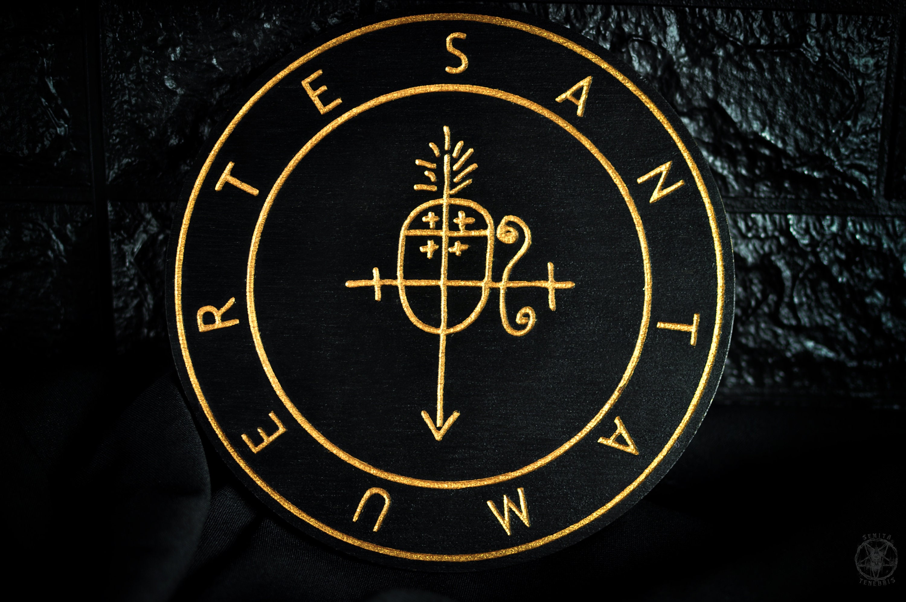 Santa Muerte Sigil Wooden Altar Pentacle Etsy