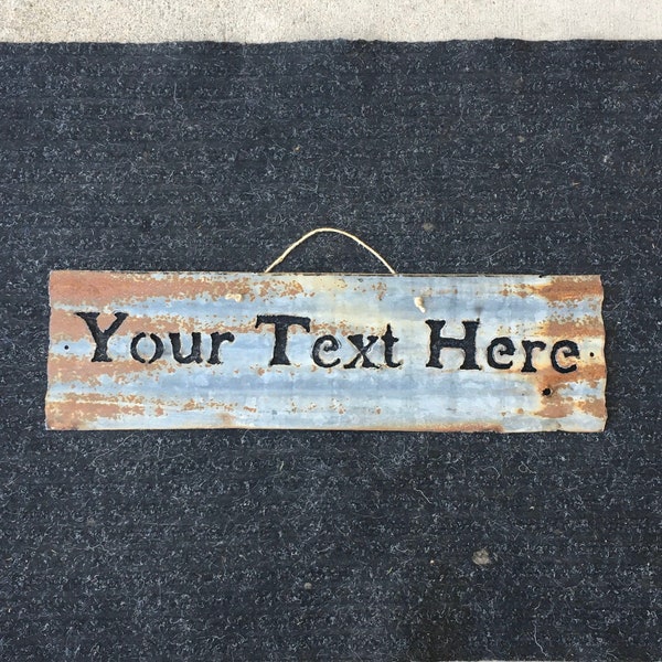 Personalized Reclaimed Tin Worded Signs