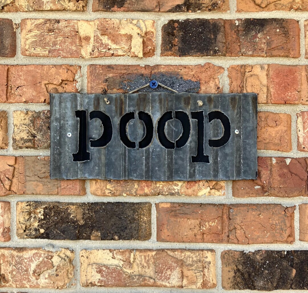 POOP Reclaimed Tin Sign - Etsy