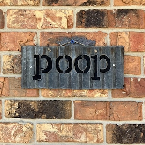 POOP Reclaimed Tin Sign