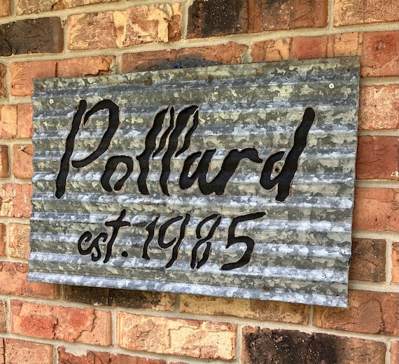 Personalized Reclaimed Tin Wedding/Anniversary Name Signs