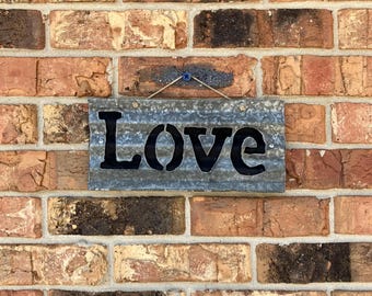 LOVE Reclaimed Tin Sign