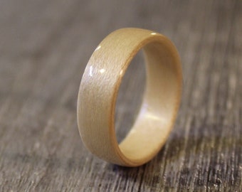 Bentwood Ring Handcrafted Wood Ring Mahogany and Maple woods. Wooden Ring