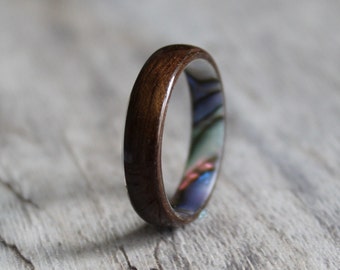 Bent wood ring wooden rings for men Wooden ring wooden proposal ring Wenge wood Wood ring