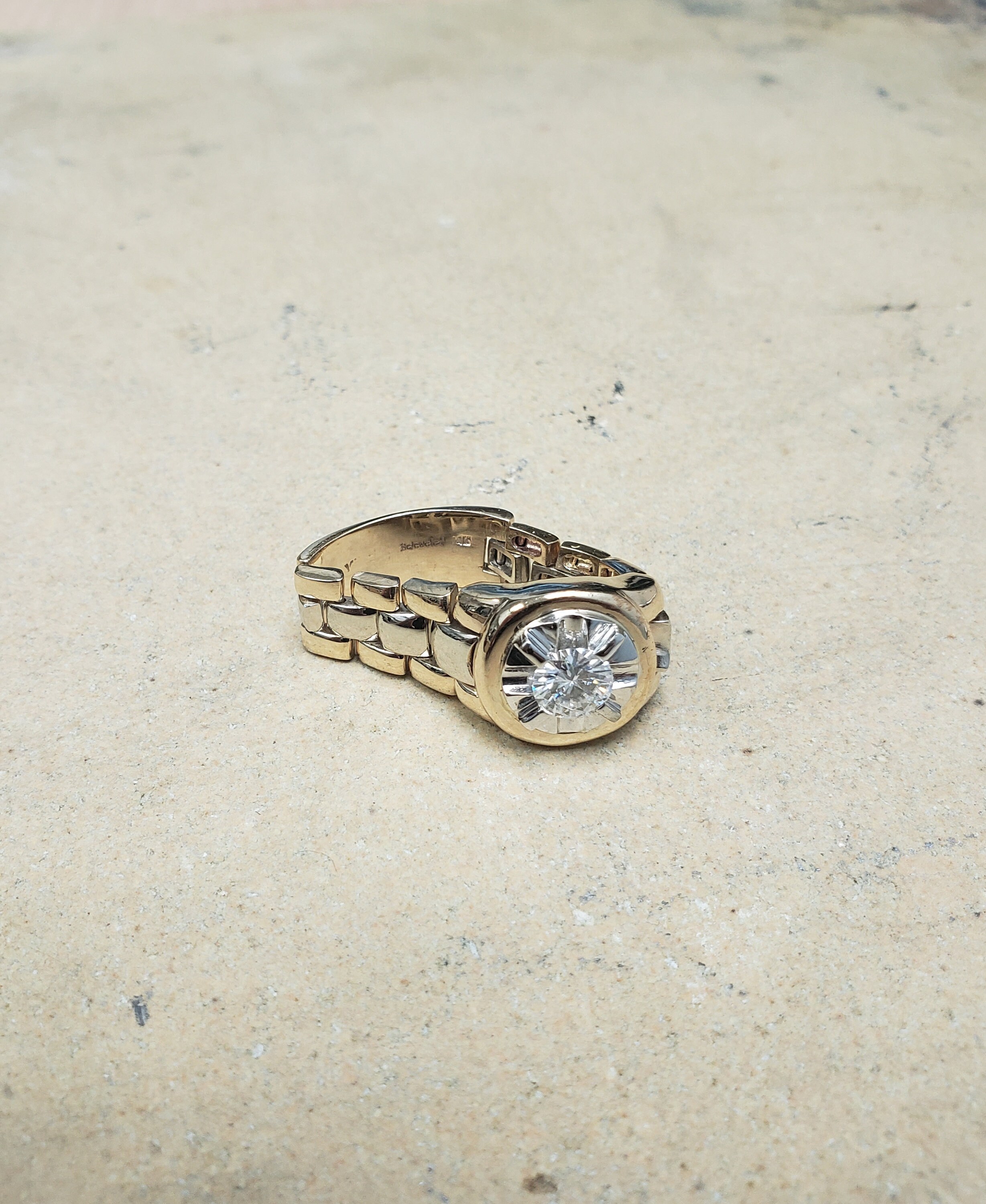 Flexible ( Collapsible) Gold Ring With Moissanite - Etsy