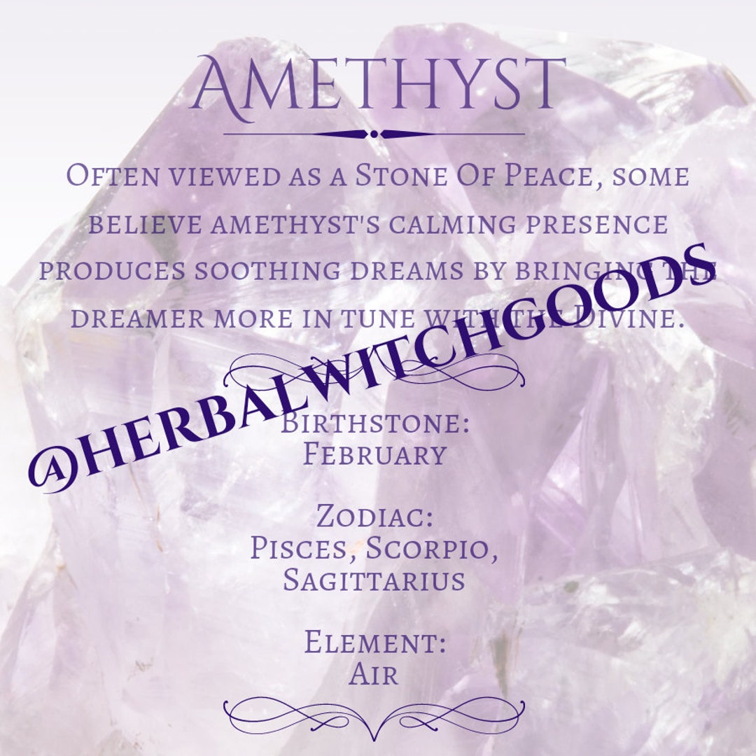 Amethyst Info Card Digital Download - Etsy