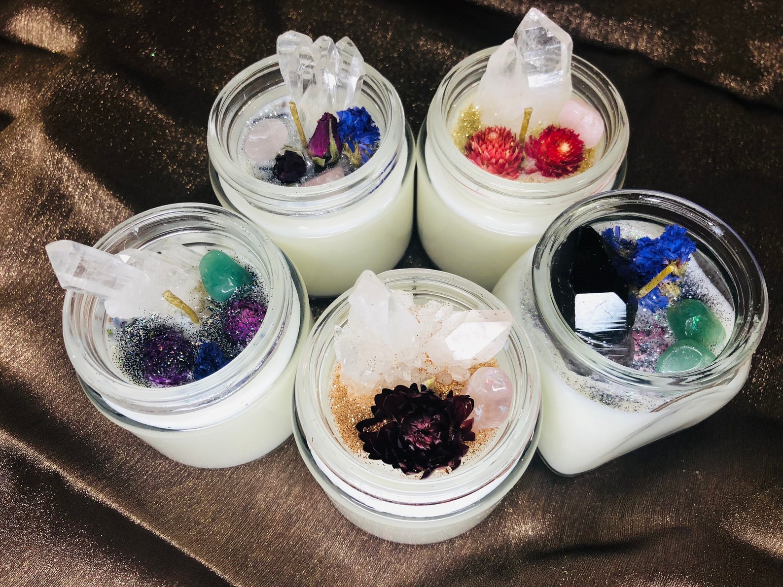 Crystal Intention Candles Etsy