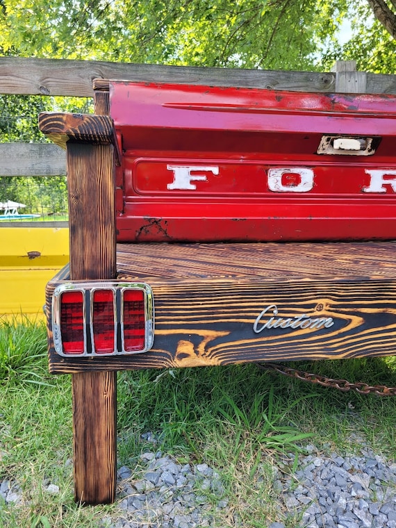69 Red Ford Tailgate Bench