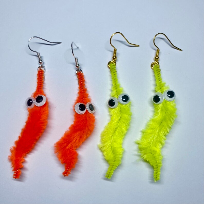 Worm on a String Earrings Etsy
