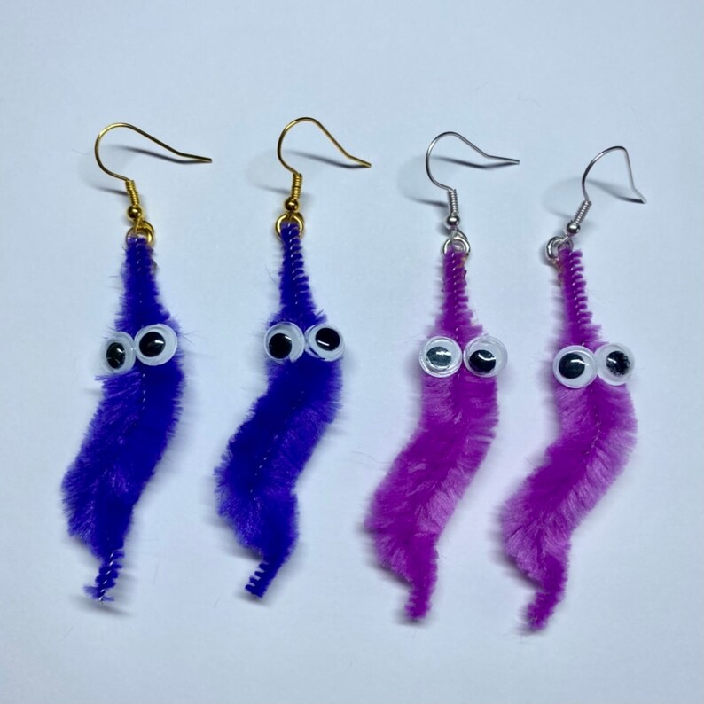 Worm on a String Earrings Etsy