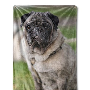 Pug Personalized Blanket, Gift for Pug lover, Pug gift idea, Pet gift idea