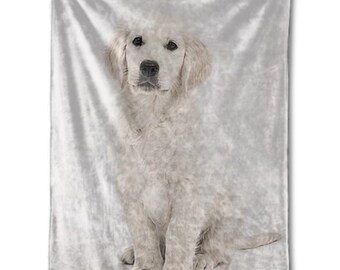 Golden Retriever Blanket Fleece Throw Personalized Custom Gift For Dog And Puppy Lovers