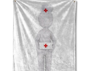 Krankenschwester Decke – 152x127cm, Fleece, Mit Motiv, Geschenk Für Pflegekräfte & Absolventen