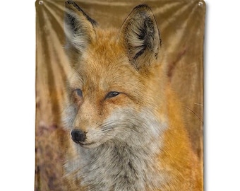 Fox Blanket, Gift for Fox lover, Fox gift idea, Wildlife lover gift idea
