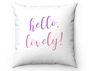 hello throw pillow