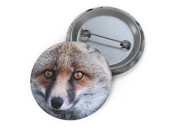 Fox Pin, Fox Button, Button Set, Lapel Pin, Hat Pin, Enamel Pins, Lapel Pins, Funny Pin