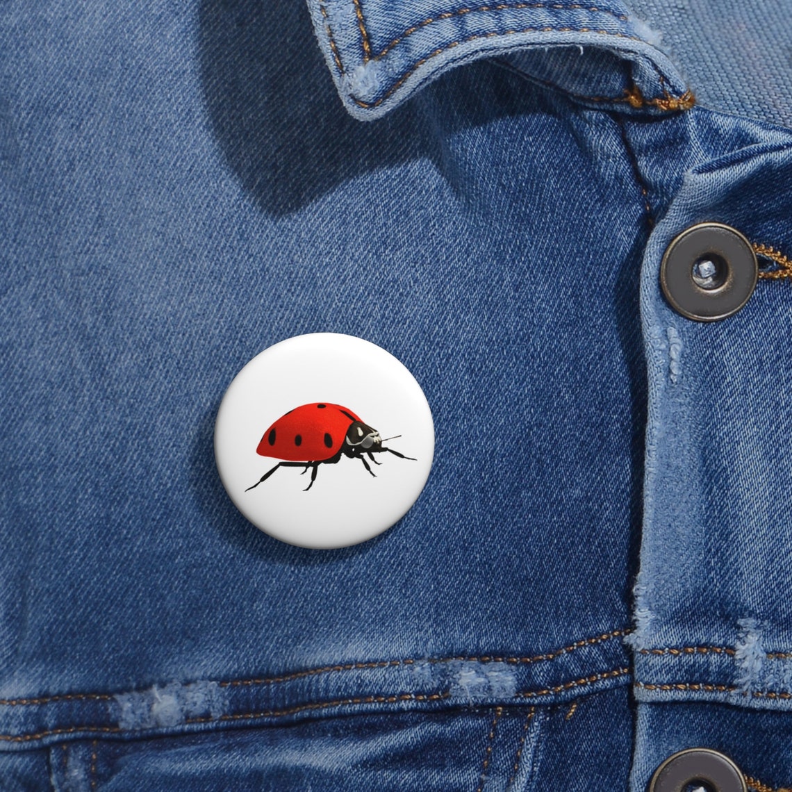 Ladybug Pin, Ladybug Button, Button Set, Lapel Pin, Hat Pin, Enamel ...