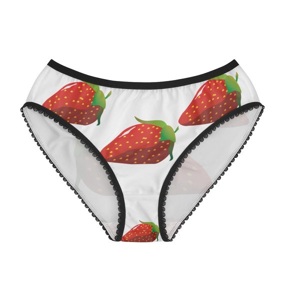 Strawberries Panties, Strawberries Underwear, Briefs, Cotton