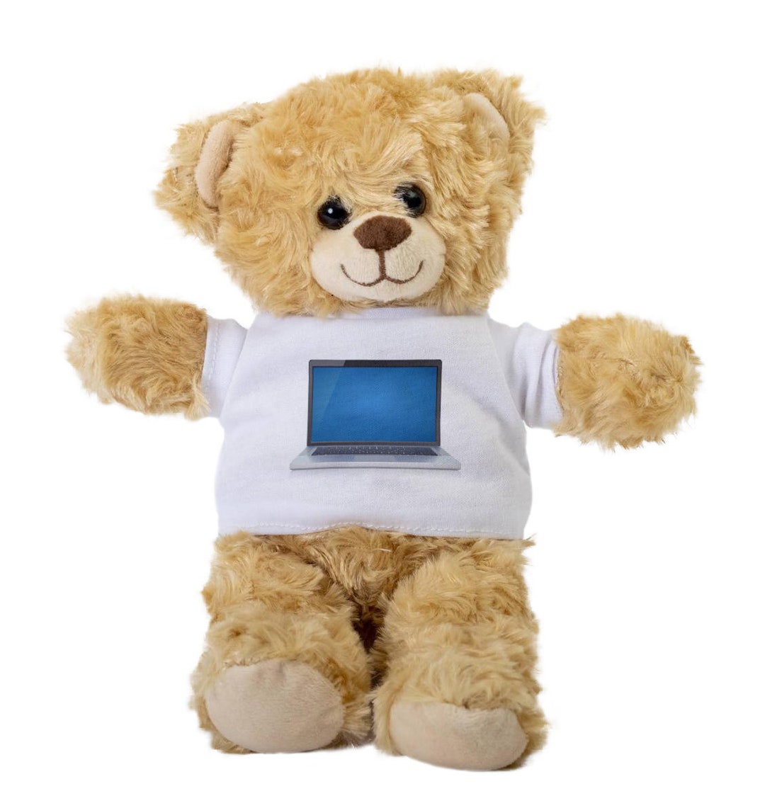 Stuffed Computer Toy Laptop Teddy Bear, Gift Stuffed Animal, Plush Teddy Bear With Tee ...
