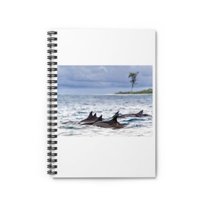 Spinner Dolphins Notebook - Spinner Journal - Ruled Line Pages - Gift Idea - Gratitude Journal - Memory Book - Diary - Spiral Notebook