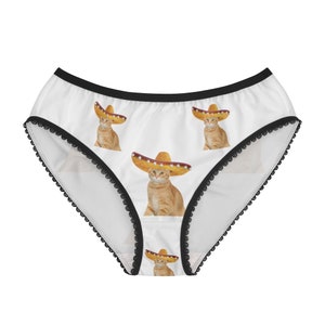 Cat in Head  Panties,  Cat in Head Underwear, Briefs, Cotton Briefs, Funny Underwear, Panties For Women