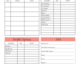 Budget Printable, Printable Monthly Budget, Monthly Budget Download, Monthly Budget, Organization, Productivity