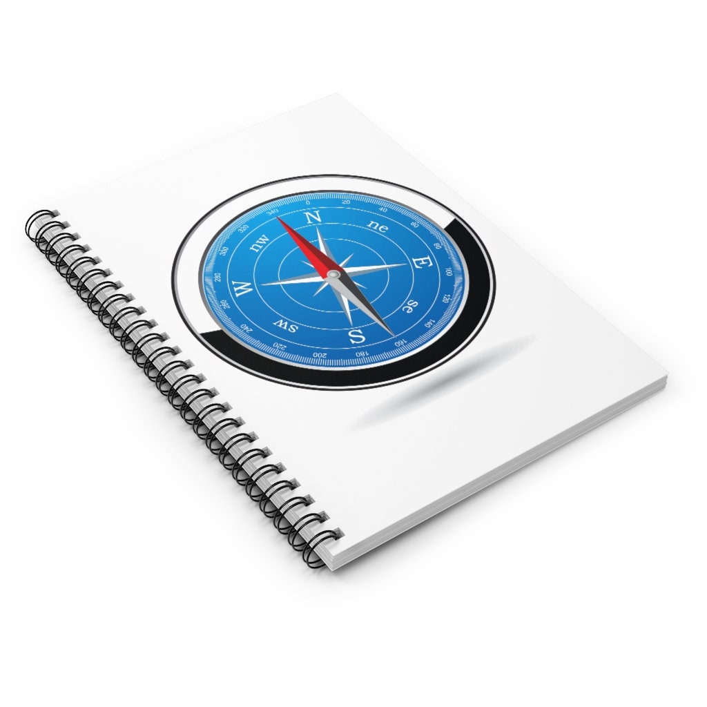 Compass Notebook Compass Journal Ruled Line Pages Gift Etsy
