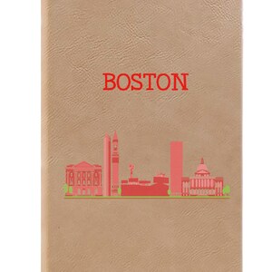 Boston Notebook, Boston Journal, Ruled Line Pages, Gift Idea, Gratitude Journal, Memory Book, Leatherette Journal