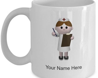 Taza de enfermera personalizada, taza de café de enfermera, idea de regalo de enfermera, taza de enfermera personalizada, taza de enfermera personalizada