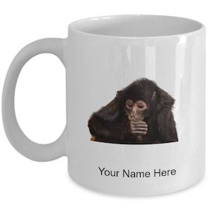 Mug Personnalisé Curiosité-singe, Tasse à Café Curiosité-singe, Idée Cadeau Curiosité-singe, Tasse Personnalisée Curiosité-singe