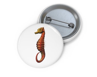 Seahorse Pin, Seahorse Button, Button Set, Lapel Pin, Hat Pin, Enamel Pins, Lapel Pins, Funny Pin