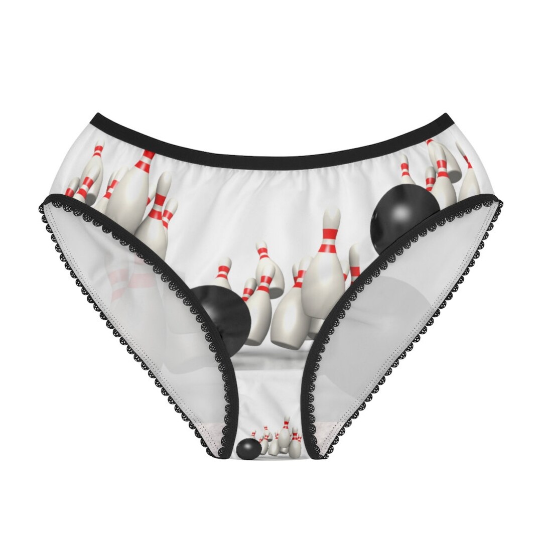 Bowling Pin Panties, Bowling Pin Underwear, Briefs, Cotton Briefs