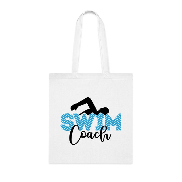 Swim Coach Tote Bag, Swim Coach Gift, Swim Coach Shoulder Bag, Swim Coach Reusable Bags, Birthday Christmas Basket Gag Gift Idea