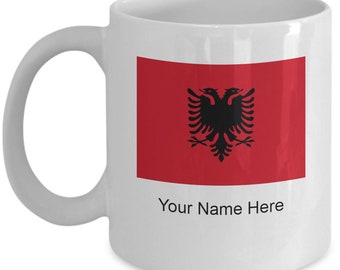 Personalized Albania Flag Mug, Albania Flag Coffee Cup, Albania Flag Gift Idea, Custom Albania Flag Cup, Custom Albania Flag Mug