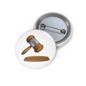 Wooden Auction Gavel Pin, Auction Gavel Button, Button Set, Lapel Pin, Hat Pin, Enamel Pins, Lapel Pins, Funny Pin