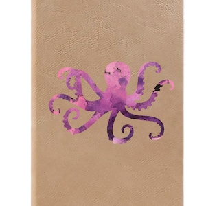 Carnet de pieuvre, Journal de pieuvre, Pages lignées, Idée cadeau, Journal de gratitude, Livre de mémoire, Journal en similicuir