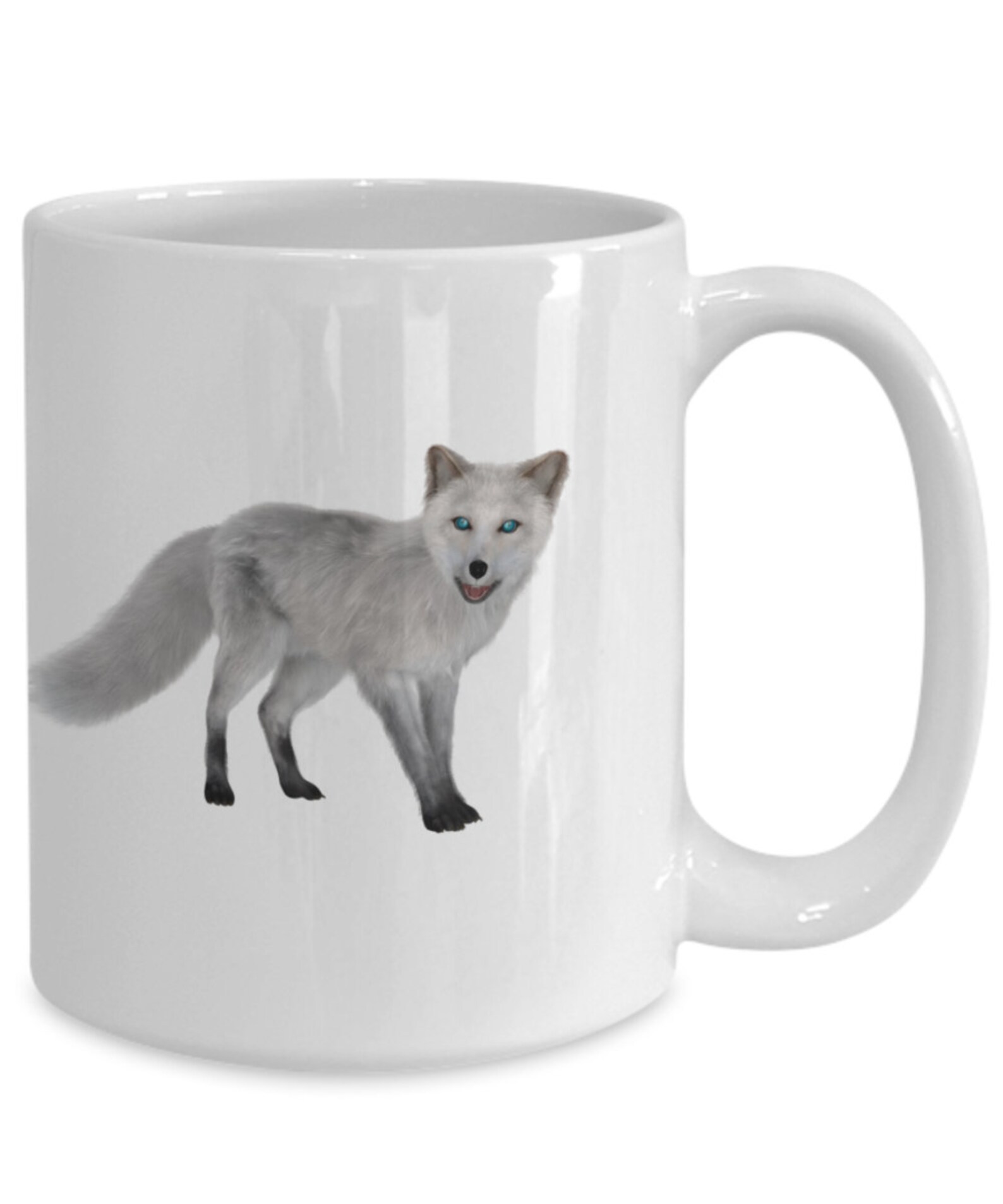 Arctic fox mug arctic fox coffee cup arctic fox kitchen Etsy