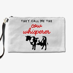Cow Whisperer Makeup Bag, Makeup Lover Cosmetic Bag, Cow Lover Toiletry Bag, Birthday Gift For Her, Makeup Bag For Women, Christmas Gift Bag