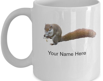 Personalisierte Eichhörnchen-Becher-Kaffeetasse für Eichhörnchen-Liebhaber-Idee Benutzerdefinierte Eichhörnchen-Tasse, benutzerdefinierte Eichhörnchen-Tasse