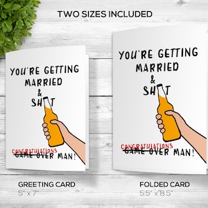 Tarjeta de despedida de soltera imprimible divertida, tarjeta de despedida de soltera descargable de cuarentena, tarjeta de despedida de soltera, dos tamaños