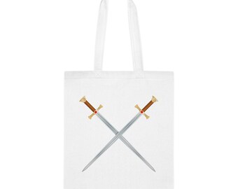 Swords Tote Bag, Vector Swords Tote Bag, Swords Gift, Swords Shoulder Bag, Swords Reusable Bags, Birthday Christmas Basket Gag Gift Idea