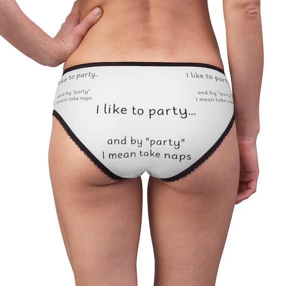 Party I Mean Take Naps Panties, Party I Mean Take Naps Underwear, Briefs,  Cotton Briefs, Funny Underwear, Panties for Women 