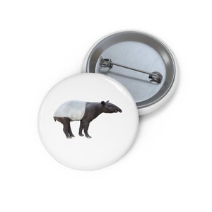 Malayan Tapir Pin, Malayan Tapir Button, Button Set, Lapel Pin, Hat Pin, Enamel Pins, Lapel Pins, Funny Pin