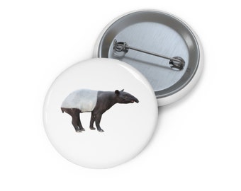 Malayan Tapir Pin, Malayan Tapir Button, Button Set, Lapel Pin, Hat Pin, Enamel Pins, Lapel Pins, Funny Pin